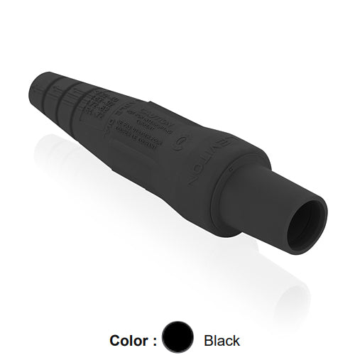 Leviton 16SDF-1UE, Replacement Sleeve for 16 Series Taper Nose Single Pole Cam-Type Female Detachable Plug, Cable Range 2/0 - 4/0 AWG, Black