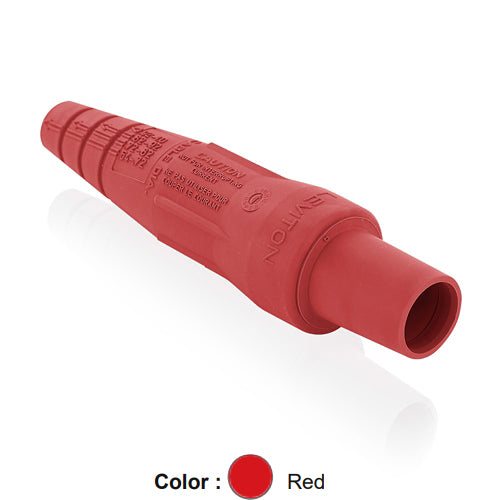 Leviton 16SDF-1UR, Replacement Sleeve for 16 Series Taper Nose Single Pole Cam-Type Female Detachable Plug, Cable Range 2/0 - 4/0 AWG, Red