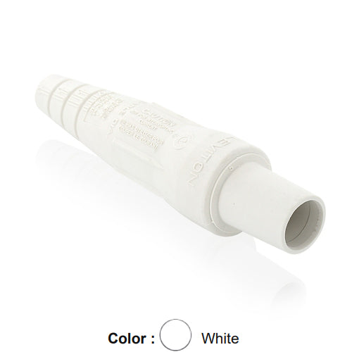 Leviton 16SDF-1UW, Replacement Sleeve for 16 Series Taper Nose Single Pole Cam-Type Female Detachable Plug, Cable Range 2/0 - 4/0 AWG, White