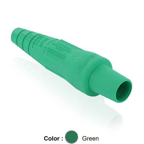 Leviton 16SDF-2UG, Replacement Sleeve for 16 Series Taper Nose Single Pole Cam-Type Female Detachable Plug, Cable Range #2 - 2/0 AWG, Green