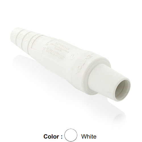 Leviton 16SDF-2UW, Replacement Sleeve for 16 Series Taper Nose Single Pole Cam-Type Female Detachable Plug, Cable Range #2 - 2/0 AWG, White