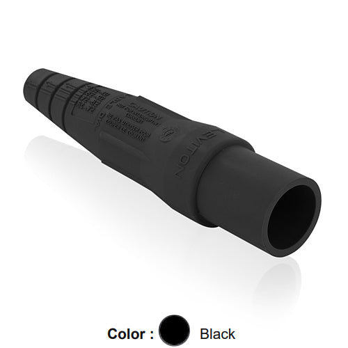 Leviton 16SDM-1UE, Replacement Sleeve for 16 Series Taper Nose Single Pole Cam-Type Male Detachable Plug, Cable Range 2/0 - 4/0 AWG, Black