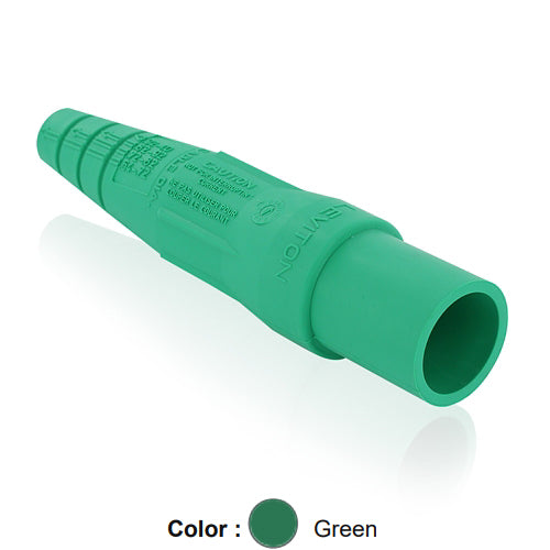 Leviton 16SDM-1UG, Replacement Sleeve for 16 Series Taper Nose Single Pole Cam-Type Male Detachable Plug, Cable Range 2/0 - 4/0 AWG, Green