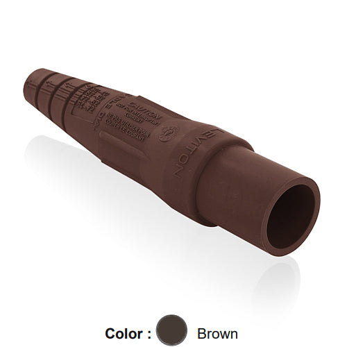 Leviton 16SDM-1UH, Replacement Sleeve for 16 Series Taper Nose Single Pole Cam-Type Male Detachable Plug, Cable Range 2/0 - 4/0 AWG, Brown