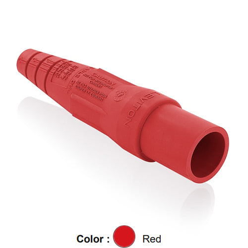 Leviton 16SDM-1UR, Replacement Sleeve for 16 Series Taper Nose Single Pole Cam-Type Male Detachable Plug, Cable Range 2/0 - 4/0 AWG, Red