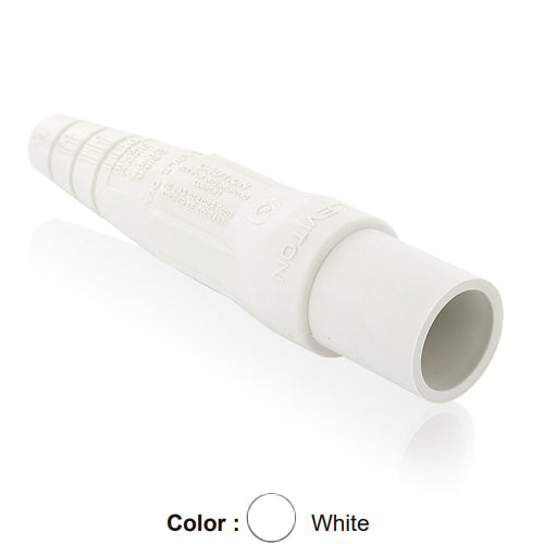 Leviton 16SDM-1UW, Replacement Sleeve for 16 Series Taper Nose Single Pole Cam-Type Male Detachable Plug, Cable Range 2/0 - 4/0 AWG, White