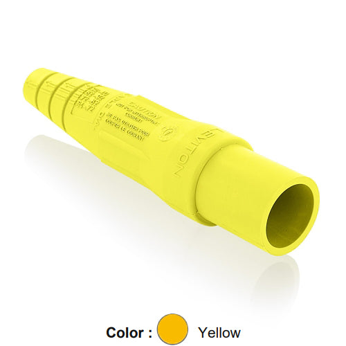 Leviton 16SDM-1UY, Replacement Sleeve for 16 Series Taper Nose Single Pole Cam-Type Male Detachable Plug, Cable Range 2/0 - 4/0 AWG, Yellow
