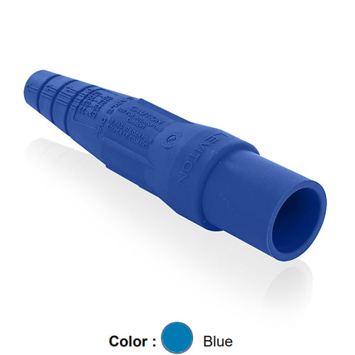 Leviton 16SDM-2UB, Replacement Sleeve for 16 Series Taper Nose Single Pole Cam-Type Male Detachable Plug, Cable Range #2 - 2/0 AWG, Blue
