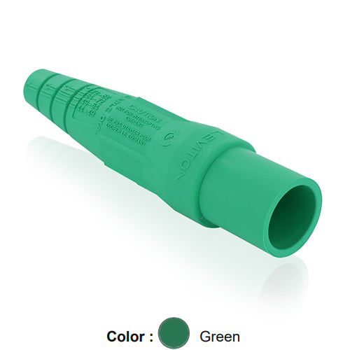 Leviton 16SDM-2UG, Replacement Sleeve for 16 Series Taper Nose Single Pole Cam-Type Male Detachable Plug, Cable Range #2 - 2/0 AWG, Green