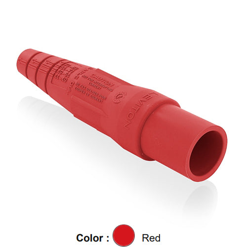 Leviton 16SDM-2UR, Replacement Sleeve for 16 Series Taper Nose Single Pole Cam-Type Male Detachable Plug, Cable Range #2 - 2/0 AWG, Red