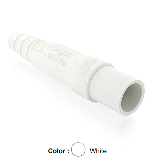 Leviton 16SDM-2UW, Replacement Sleeve for 16 Series Taper Nose Single Pole Cam-Type Male Detachable Plug, Cable Range #2 - 2/0 AWG, White