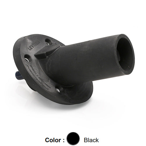 Leviton 17R23-SE, 17 Series Single Pole Cam-Type Male Panel Mount Receptacle, Industrial Grade, 30 Degree Angle, Threaded Stud Termination, 250-500 MCM Cable, 600 Amp Max, Black