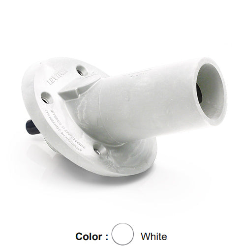 Leviton 17R23-SW, 17 Series Single Pole Cam-Type Male Panel Mount Receptacle, Industrial Grade, 30 Degree Angle, Threaded Stud Termination, 250-500 MCM Cable, 600 Amp Max, White