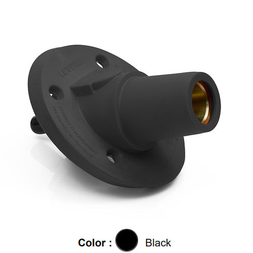 Leviton 17R24-SE, 17 Series Single Pole Cam-Type Female Panel Mount Receptacle, Industrial Grade, 30 Degree Angle, Threaded Stud Termination, 250-500 MCM Cable, 600 Amp Max, Black