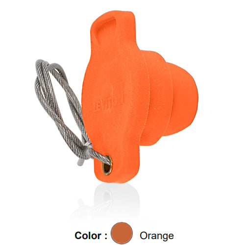 Leviton 18P21-UO, 18 Series Single Pole Cam-Type Male Protective Cap, Ball Nose, For Use with Male Receptacles, Orange