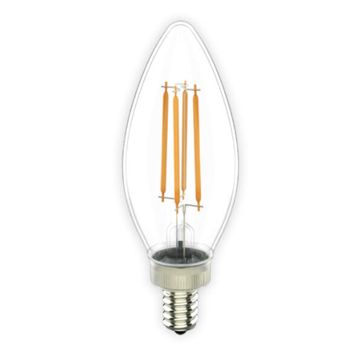 Votatec VO-FCAW3.8-120-60-D, LED Candle Filament, 120V, 3.8W, 300 Lumens, 6000K Daylight, E12 Base, Dimmable