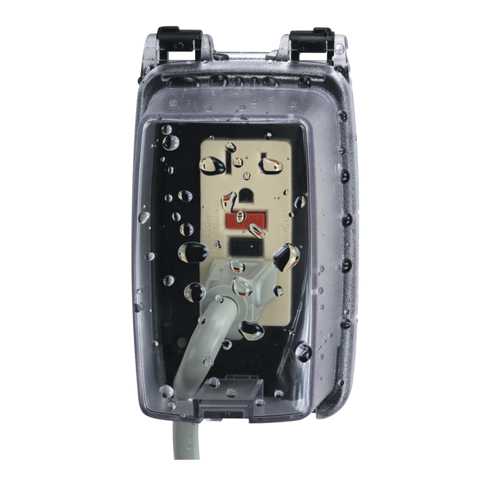 Intermatic WP1000C, Plastic In-Use Weatherproof Cover, Single-Gang, Vertical, 2.25" Clear