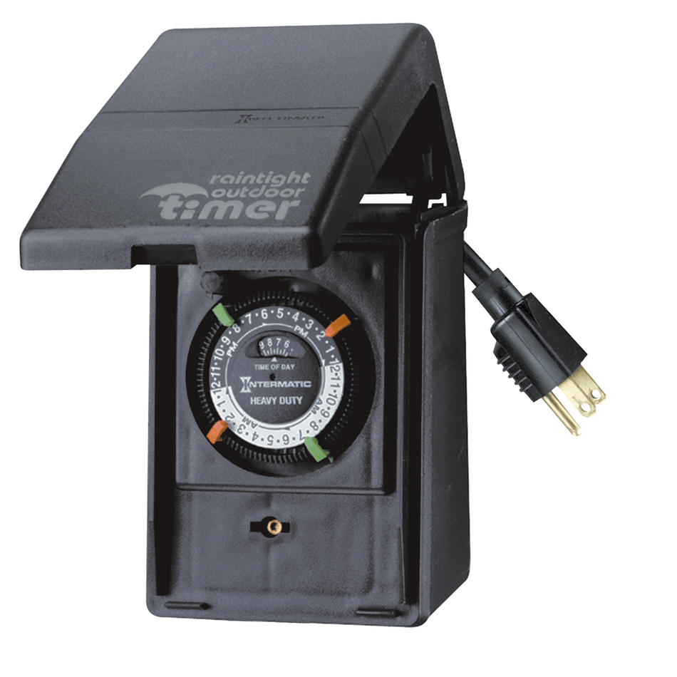 Intermatic P1121, Outdoor Mechanical Plug-In Timer with Built-In Enclosure, 120V