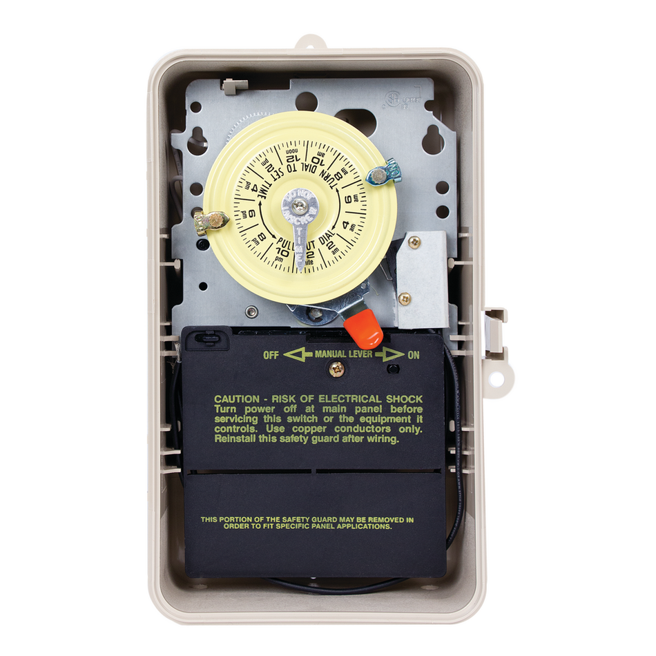 Intermatic T101P201, 24-Hour 120V Mechanical Time Switch, SPST, Pool Heater Protection, Type 3R Plastic Enclosure