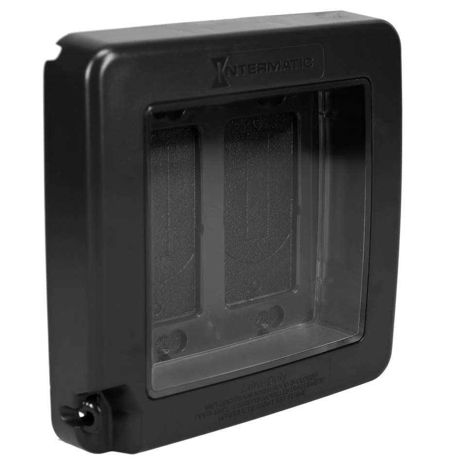Intermatic WP7200BL, Low-Profile Extra-Duty Plastic In-Use Weatherproof Cover, Double-Gang, Vrt, Black