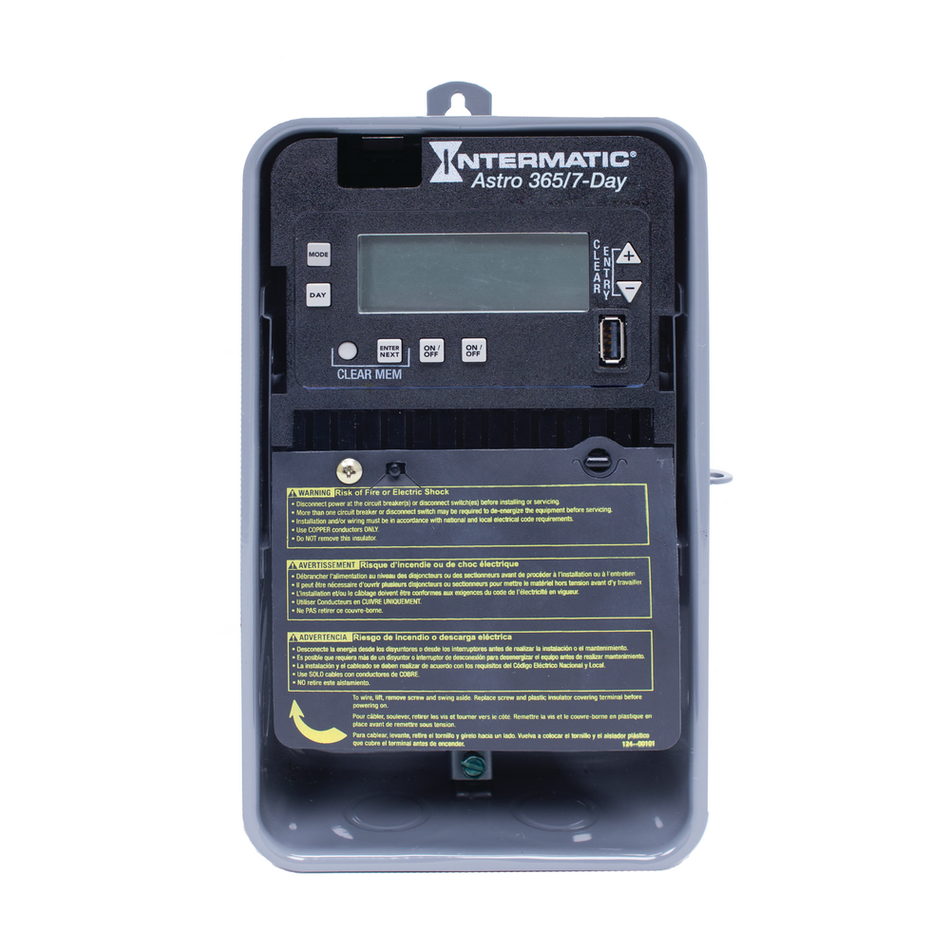 Intermatic ET2825CR, Astronomic 7-Day/365 Day 2-Circuit Electronic Control, Indoor/Outdoor Nema 3R Metal Enclosure, 2-SPST/DPST, 120-277 Volt