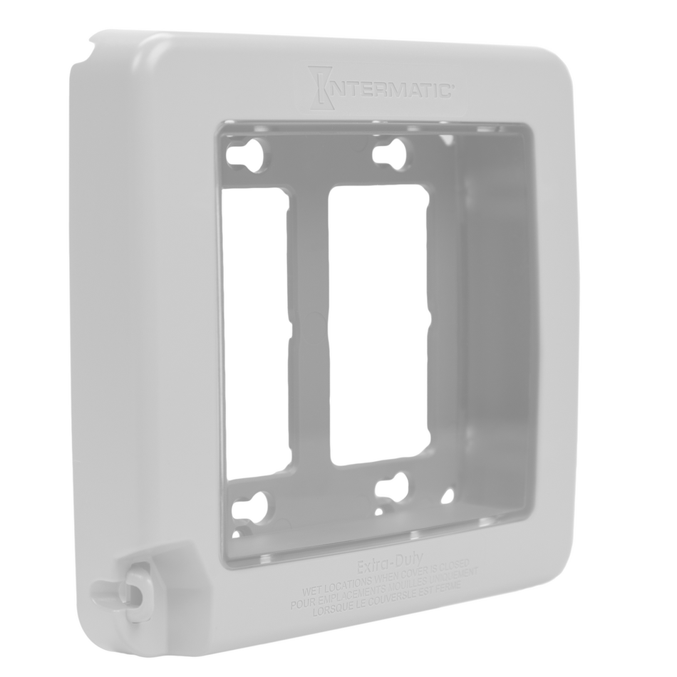 Intermatic WP7200W, Low-Profile Extra-Duty Plastic In-Use Weatherproof Cover, Double-Gang, Vrt, White