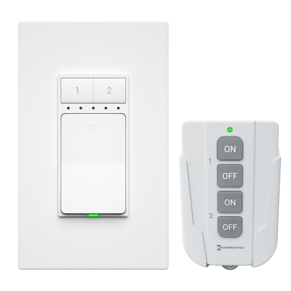 Intermatic RC-LRSK1-WH, Long-Range Wireless Switch with Remote Control Fob Bundle, 120V
