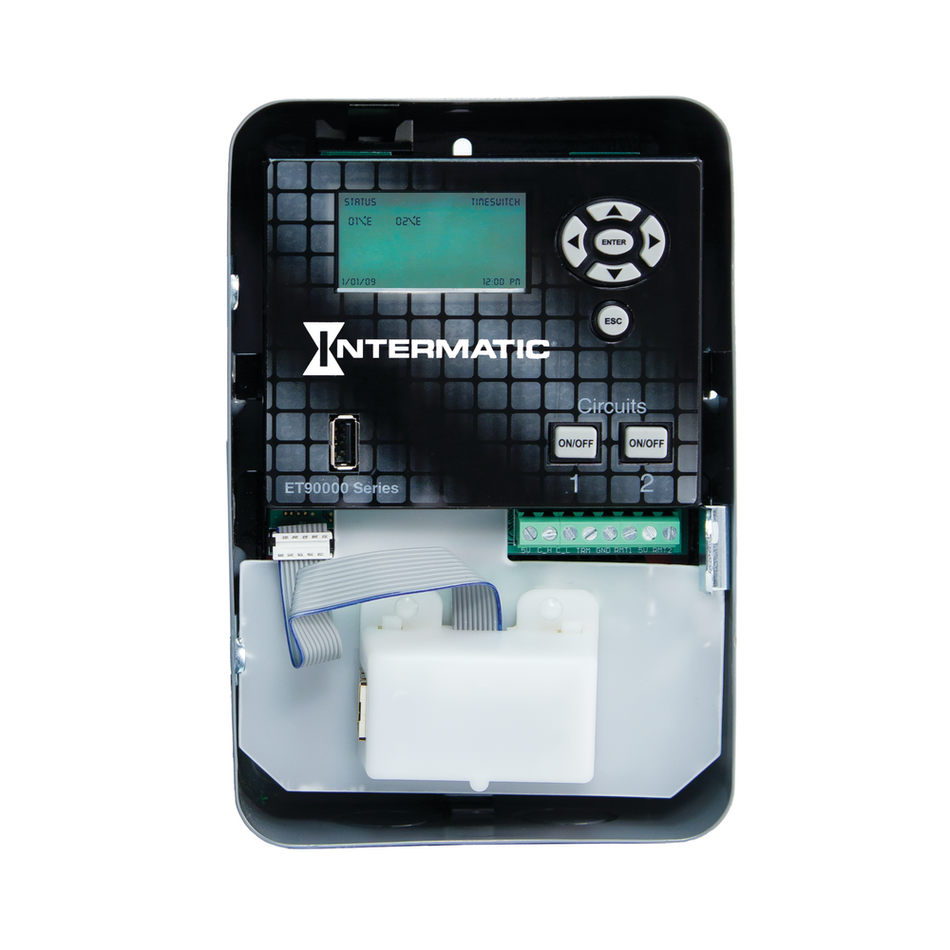 Intermatic ET90215CE, Astronomic 365-Day 2-Circuit Electronic Control, Indoor Type 1 Metal Enclosure, 2-SPDT, 120-277 Volt, Ethernet Included