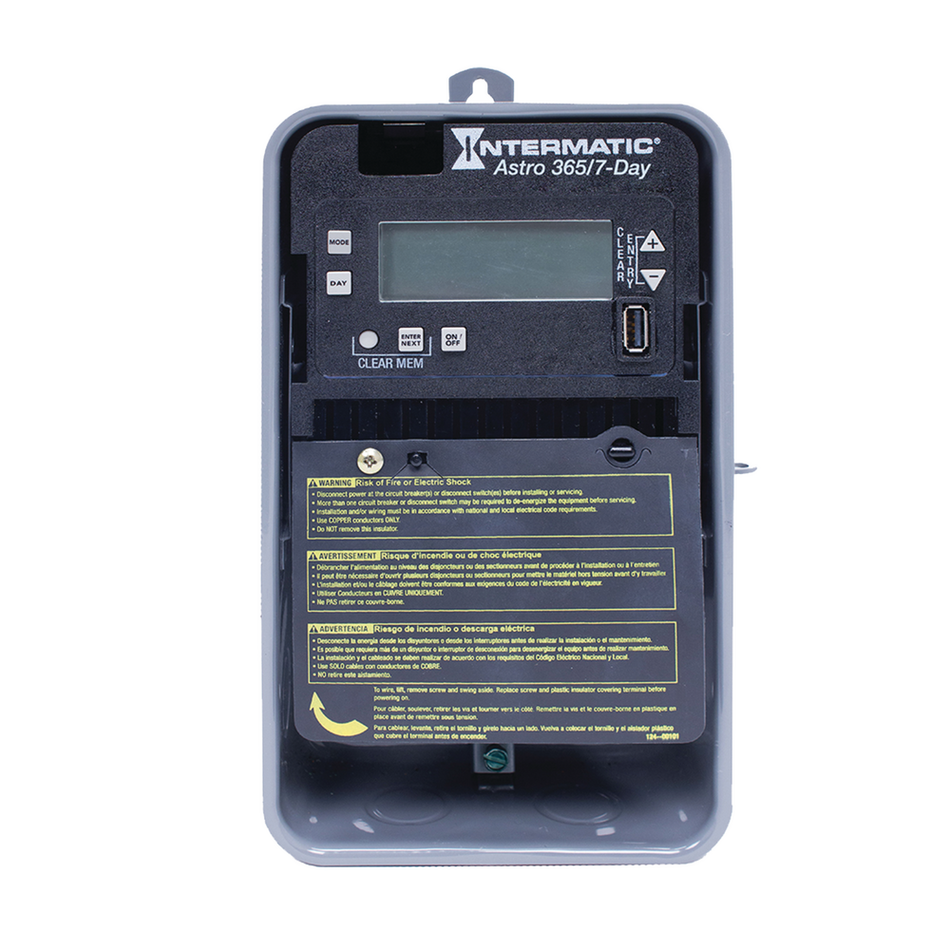 Intermatic ET2805CR, Astronomic 7-Day/365 Day 1-Circuit Electronic Control, Indoor/Outdoor Nema 3R Metal Enclosure﻿, SPST, 120-277 Volt