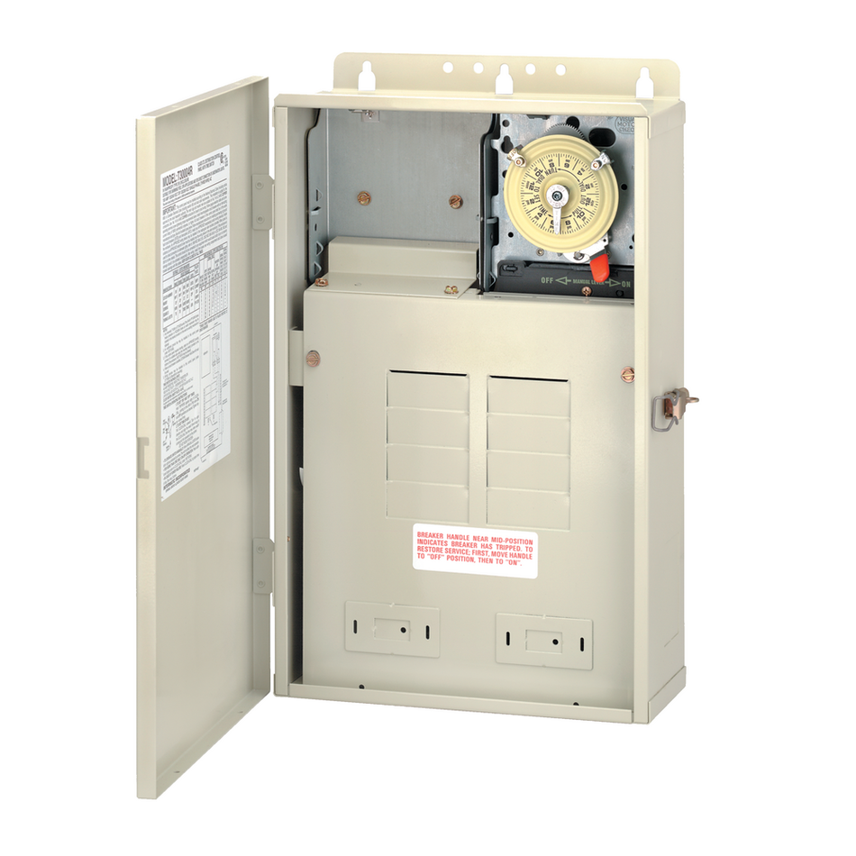 Intermatic T30004R, 100 A Load Center with T104M Mechanism, 8-Breaker Spaces