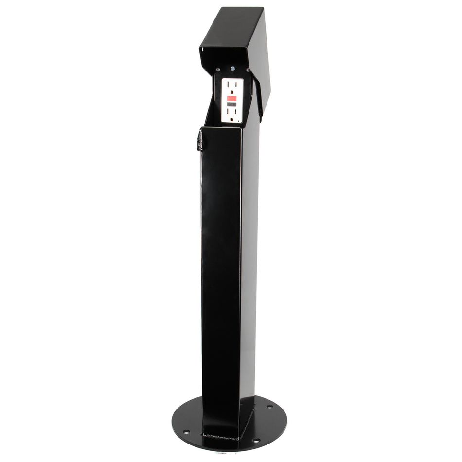Intermatic OP2BK24, 2x4, 24" Single-Gang GFCI Mount Hinge Top Pedestal, Black
