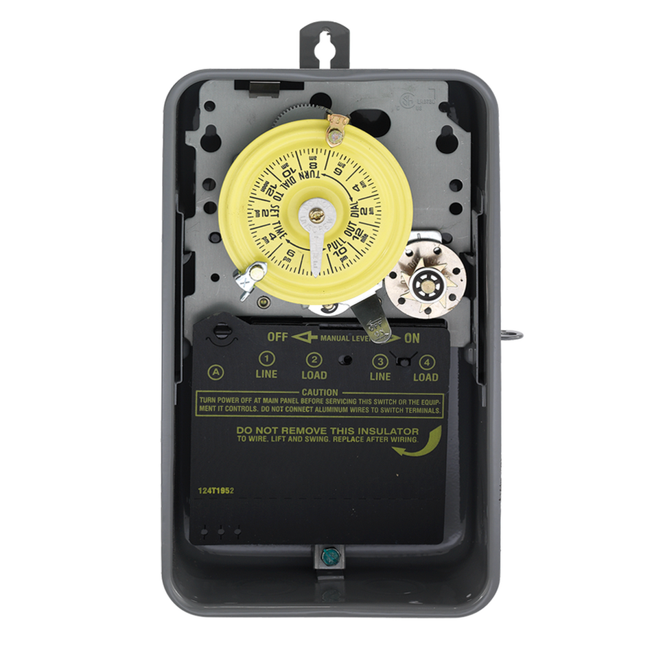 Intermatic T174R, 24-Hour Mechanical Time Switch with Skip-a-Day, 208-277 VAC, 60Hz, DPST, Outdoor Metal Enclosure, 1 Hour Interval