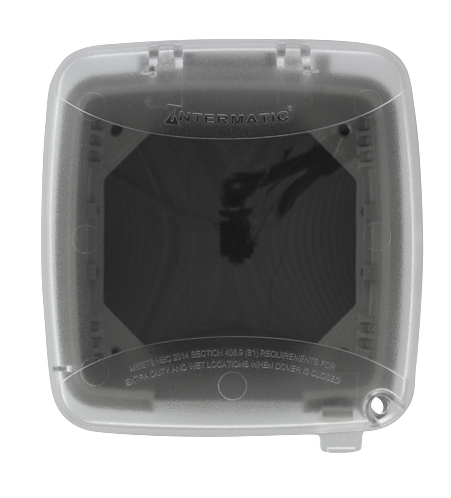 Intermatic WP5221C, Extra-Duty Plastic In-Use Weatherproof Cover, Double-Gang, Vrt, 2.25" Clear