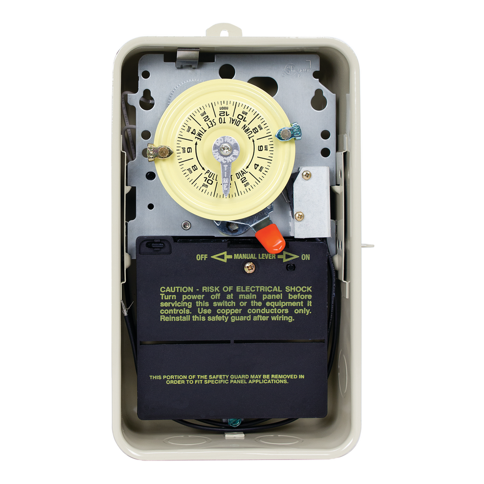 Intermatic T101R201, 24-Hour 120V Mechanical Time Switch, SPST, Pool Heater Protection, Type 3R Metal Enclosure