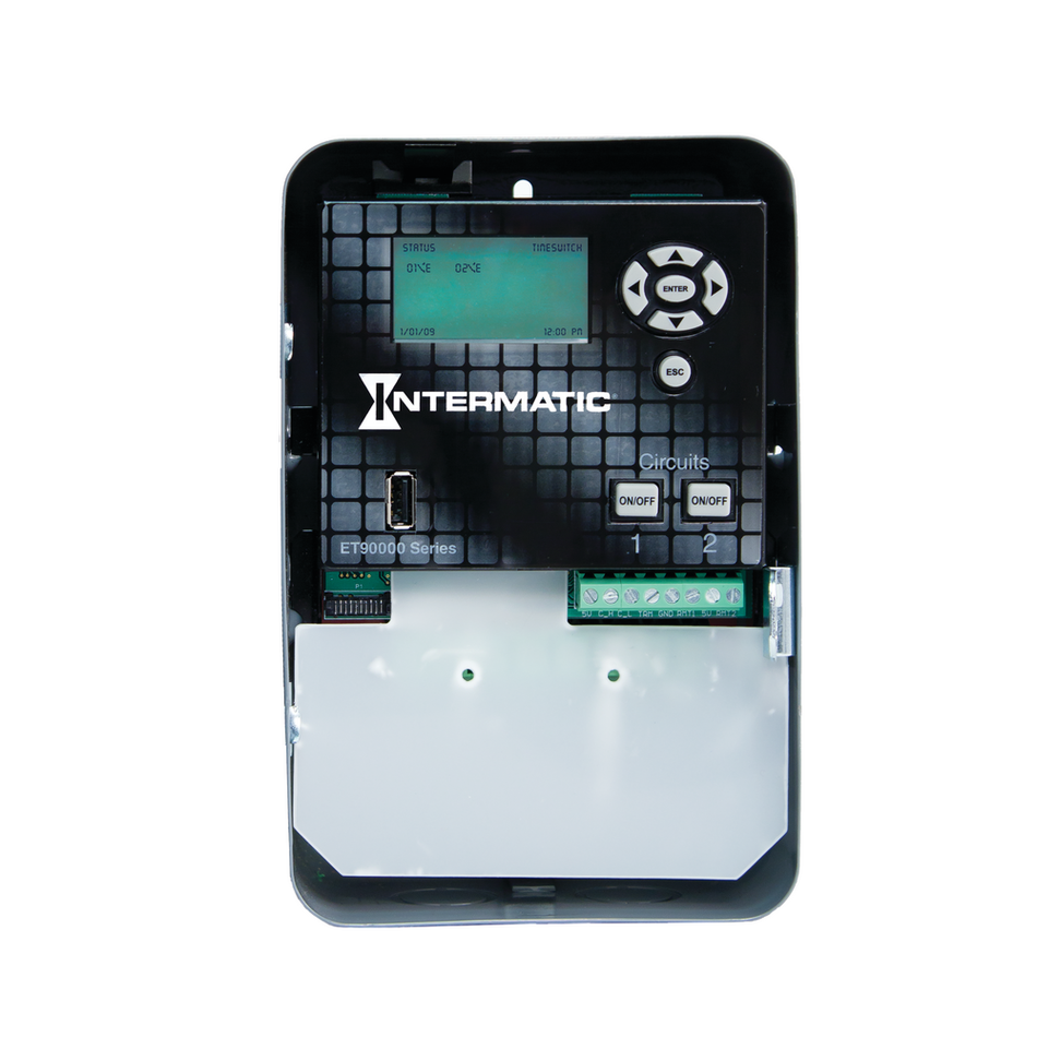 Intermatic ET90215C, Astronomic 365-Day 2-Circuit Electronic Control, NEMA 1 Indoor Metal Enclosure, 2-SPDT, 120-277 Volt, Ethernet Optional