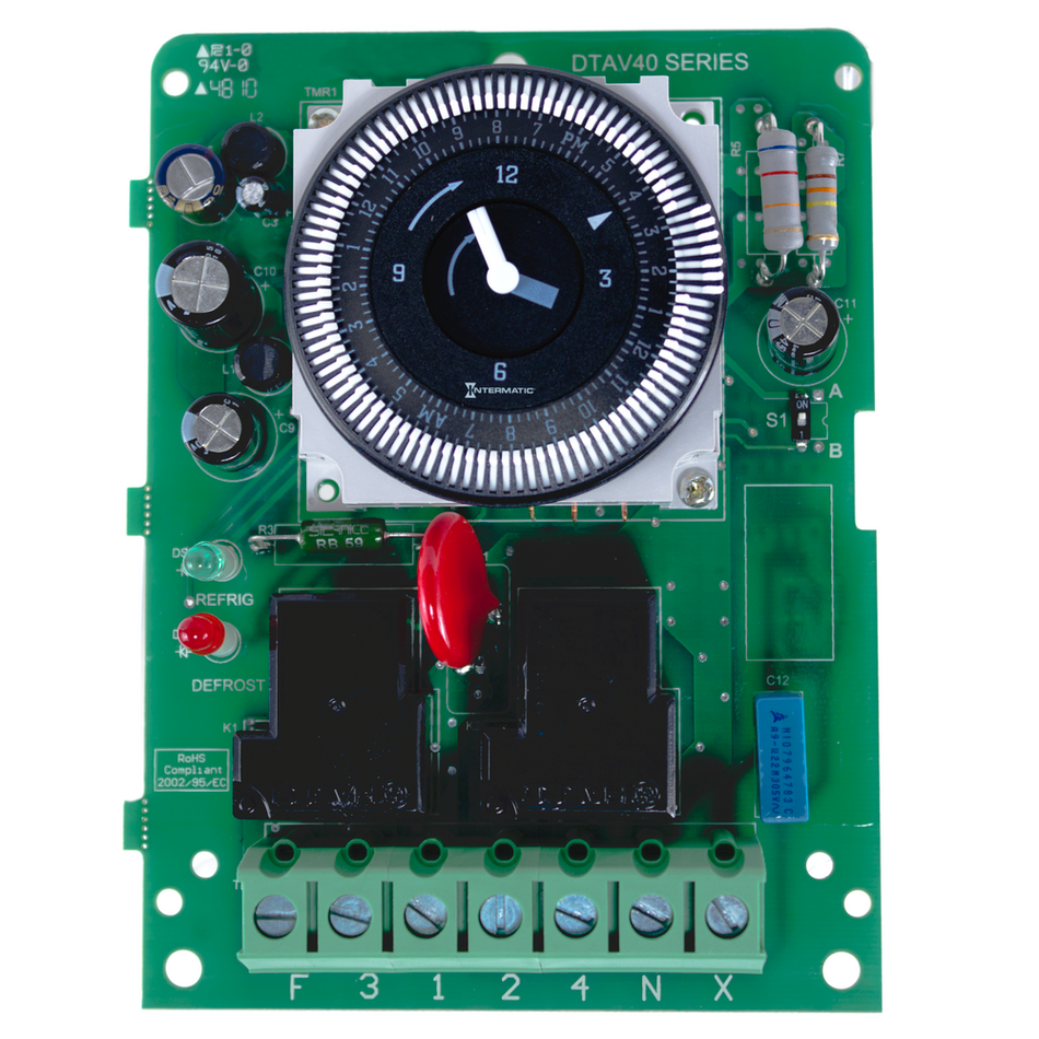 Intermatic DTAV40Q-M, 24-Hour Electromechanical Defrost Timer, Timer Switch, 120-240V Defrost Quartz Control, NEMA 3R Outdoor Plastic Enclosure, 40 Amps