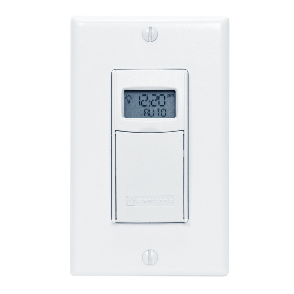 Intermatic EI600WC, 7-Day Heavy-Duty Programmable Timer, 40 On/Off Operations Per Week, Single Pole or 3 Way, 120-277V, 20A, White