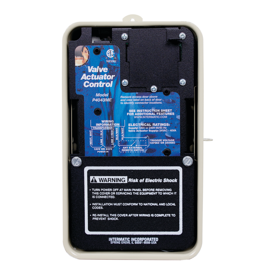 Intermatic PE140, Valve Actuator Control, Type 3R Metal Enclosure, 120/240V