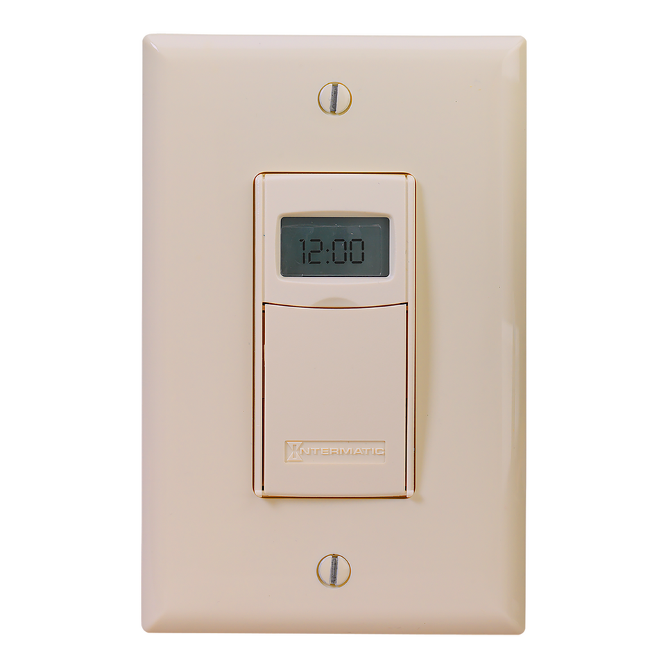 Intermatic ST01A, 7-Day Heavy-Duty Programmable Timer, 120-277 VAC, 15A, Light Almond
