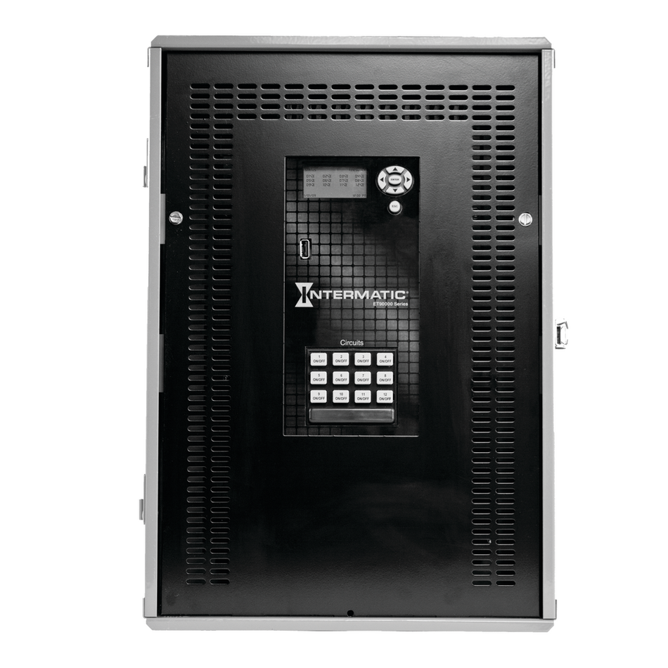 Intermatic ET91215CR, Astronomic 365-Day 12-Circuit Electronic Control, Type 3R Outdoor Metal Enclosure, 12-SPDT/6-DPDT, 120-277 Volt, Ethernet Included
