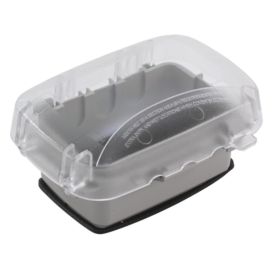 Intermatic WP5100C, Extra-Duty Plastic In-Use Weatherproof Cover, Single-Gang, Vrt/Hrz, 2.75" Clear