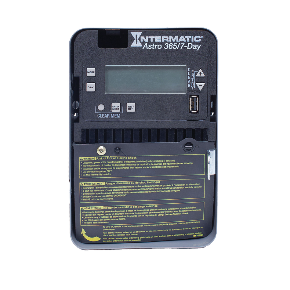 Intermatic ET2805C, Astronomic 7-Day/365 Day 1-Circuit Electronic Control, Indoor Type 1 Metal Enclosure﻿, SPST, 120-277 Volt