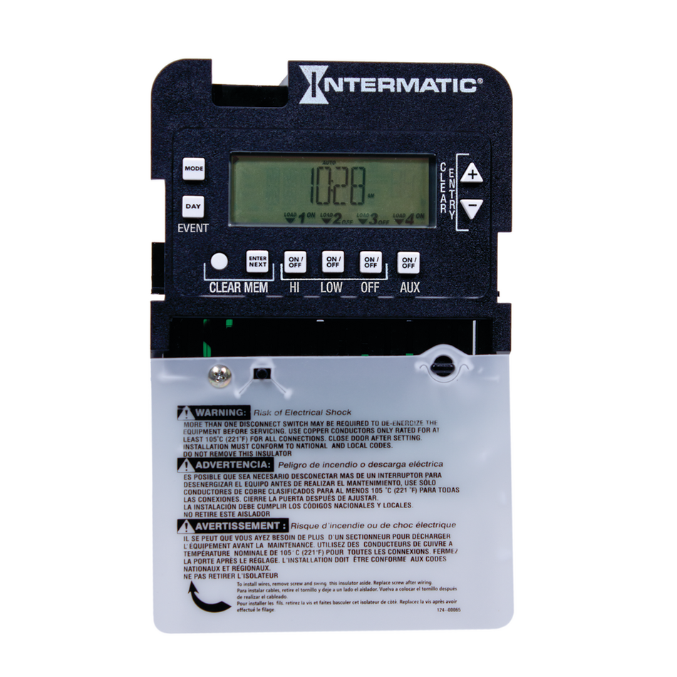Intermatic P1403ME, Electronic Pump Motor Controller with Seasonal Adjustment, 4-Circuit, Mechanism Only, 120-277V