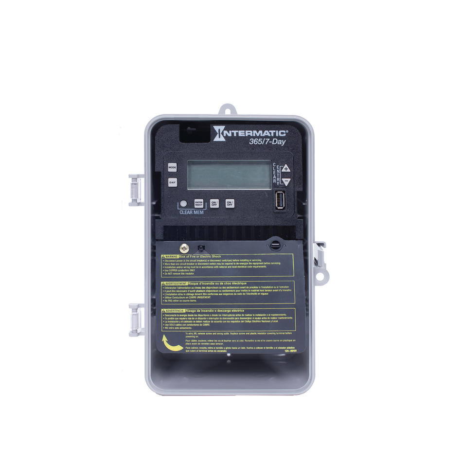 Intermatic ET2725CP, 7-Day/365 Day 2-Circuit Electronic Control, Indoor/Outdoor Type 3R Plastic Enclosure﻿, 2-SPST/DPST, 120-277 Volt