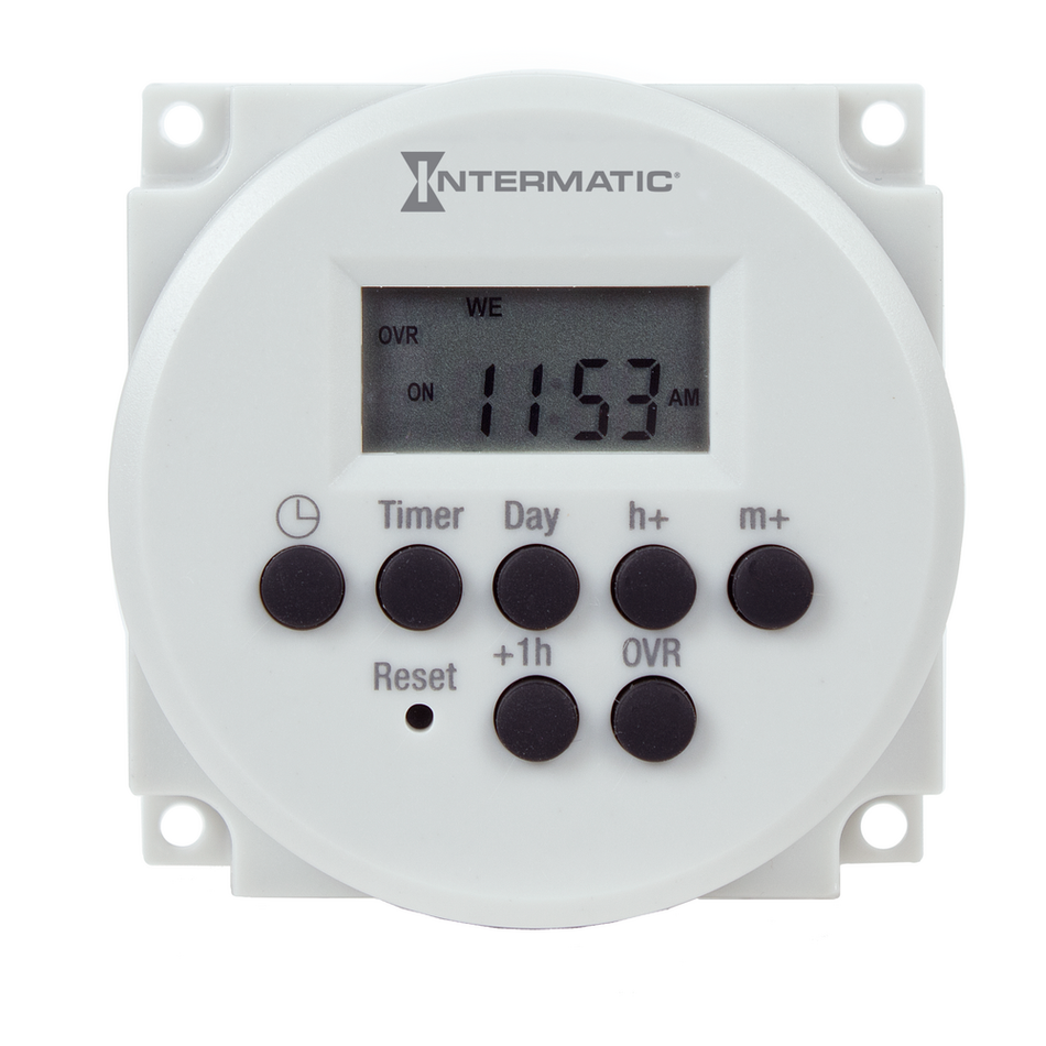 Intermatic FM1D50-LV, 24-Hour or 7-Day 12/24 VDC, 24 VAC Electronic Panel Mount Module, 15 A, 50 Setpoint Programs, SPDT