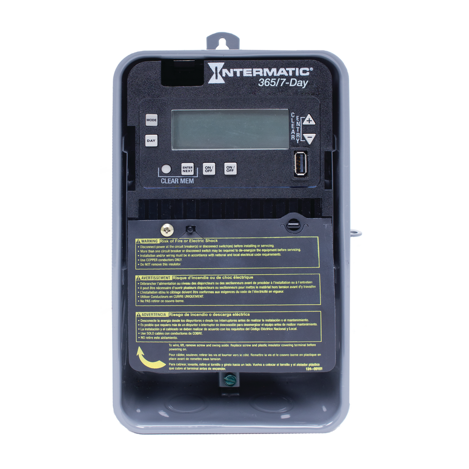 Intermatic ET2725CR, 7-Day/365 Day 2-Circuit Electronic Control, Indoor/Outdoor Nema 3R Metal Enclosure﻿, 2-SPST/DPST, 120-277 Volt