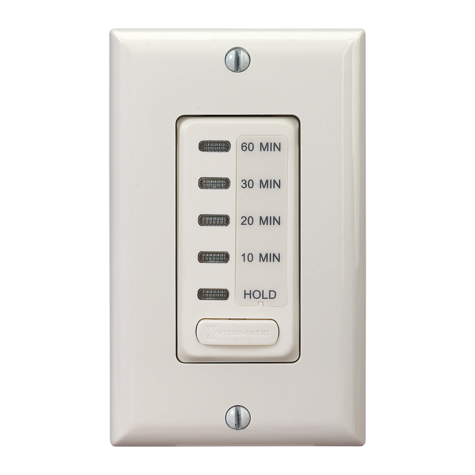 Intermatic EI210LA, In-Wall Electronic Countdown Timer, 10/20/30/60 Min. Time Range, Single Pole, Max. 1800 Watt, 120 Volt, Light Almond