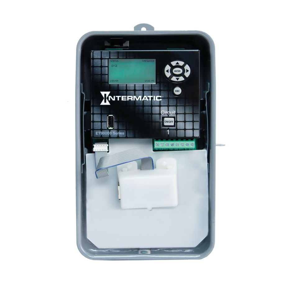 Intermatic ET90115CRE, Astronomic 365-Day 1-Circuit Electronic Control, Indoor/Outdoor Nema 3R Metal Enclosure, SPDT, 120-277 Volt, Ethernet Included