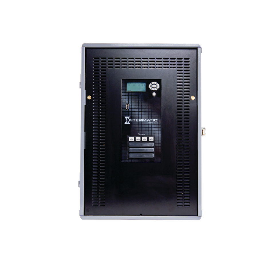 Intermatic ET90415CR, Astronomic 365-Day 4-Circuit Electronic Control, NEMA 3R Outdoor Metal Enclosure, 4-SPDT/2-DPDT, 120-277 Volt, Ethernet Included