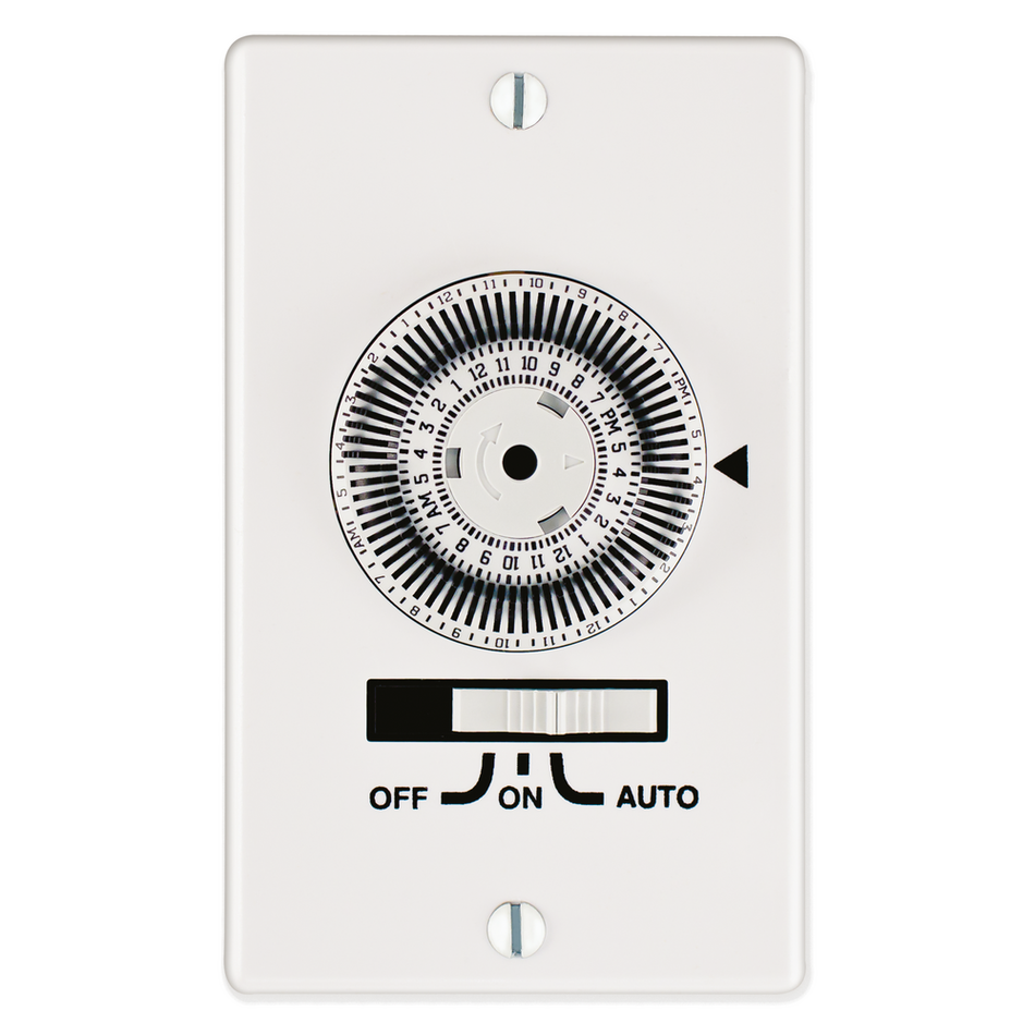 Intermatic KM2STU-1G, 24-Hour Heavy-Duty Mechanical In-Wall Timer, Timer Only, 120 VAC, 20A, SPDT, 1-Gang, White